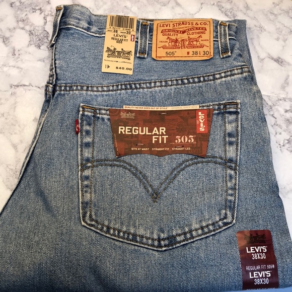 Men’s Levi’s Regular Fit 505 Blue Jeans - Picture 1 of 4